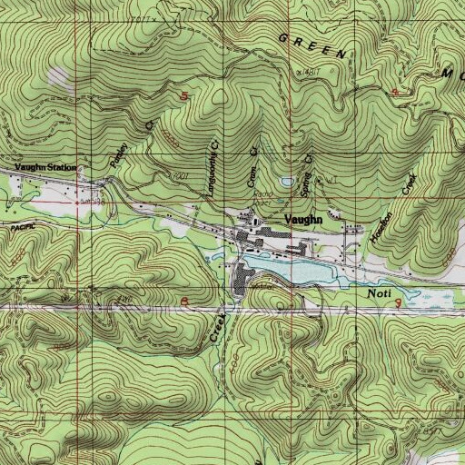 USGS 24K topo map of Vaughn, OR