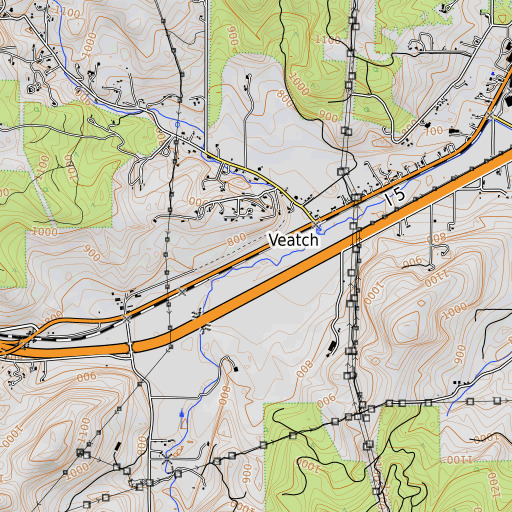 OpenTopoMap map of Veatch, OR