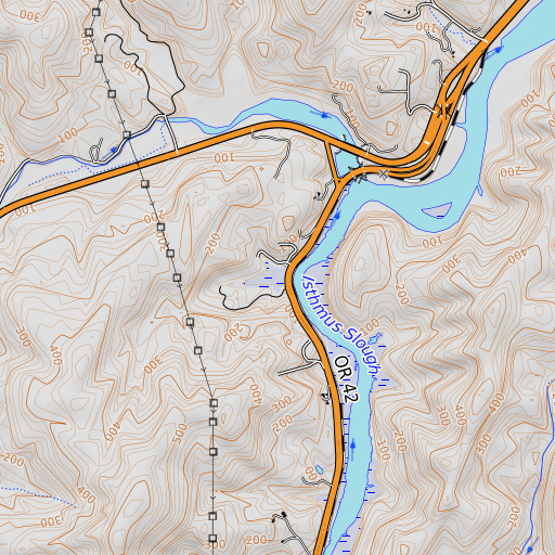 OpenTopoMap map of Wall Gulch, OR
