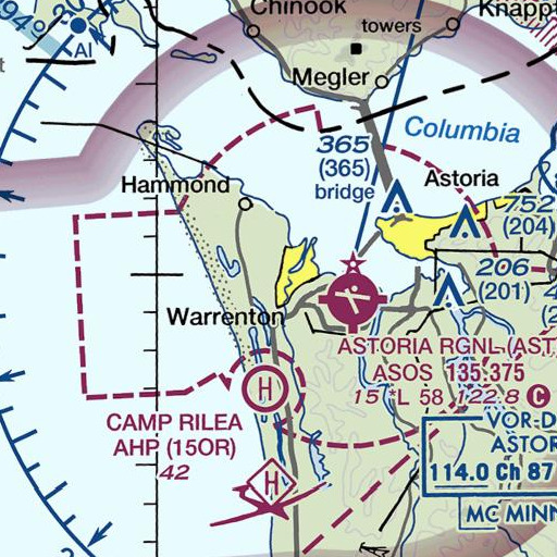 FAA VFR chart of Warrenton, OR