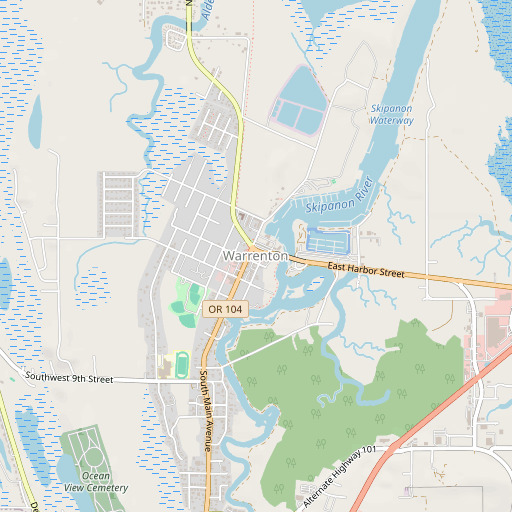 OpenStreetMap map of Warrenton, OR