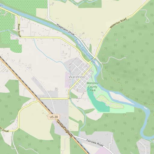 OpenStreetMap map of Waterloo, OR