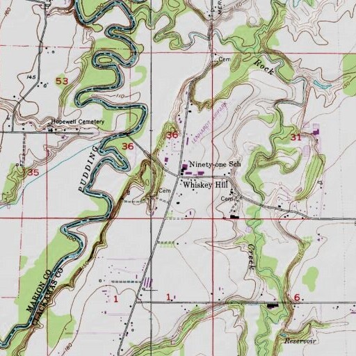 USGS 24K topo map of Whiskey Hill, OR