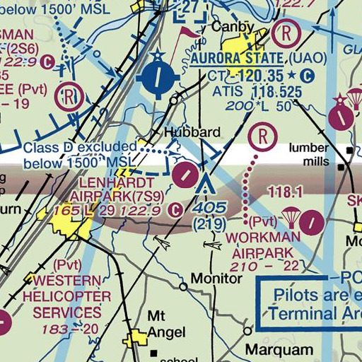 FAA VFR chart of Whiskey Hill, OR