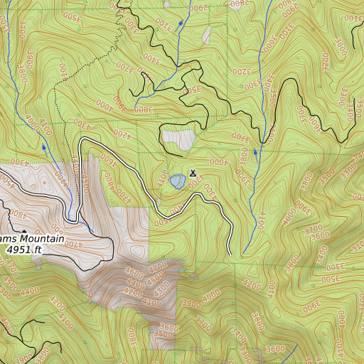 OpenTopoMap map of Crawfish Lake, OR