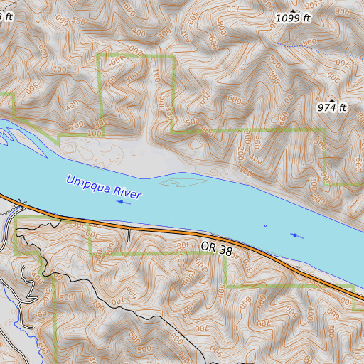 OpenTopoMap map of Echo Island, OR