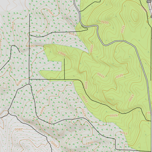OpenTopoMap map of Upper Bennett Spring, OR