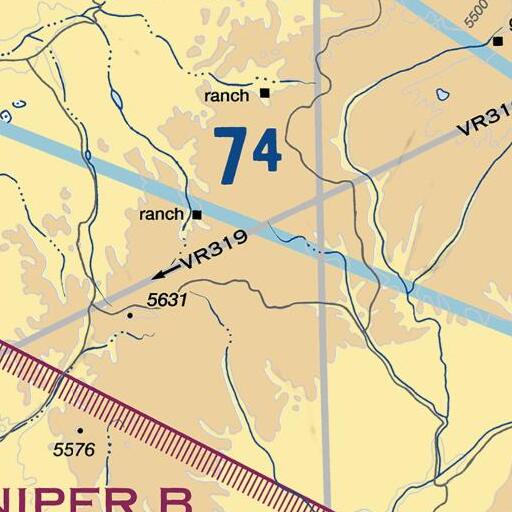 FAA VFR chart of Three Pines Reservoir, OR