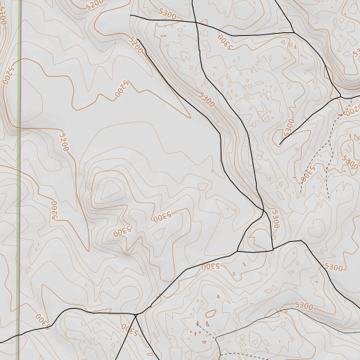 OpenTopoMap map of Three Pines Reservoir, OR