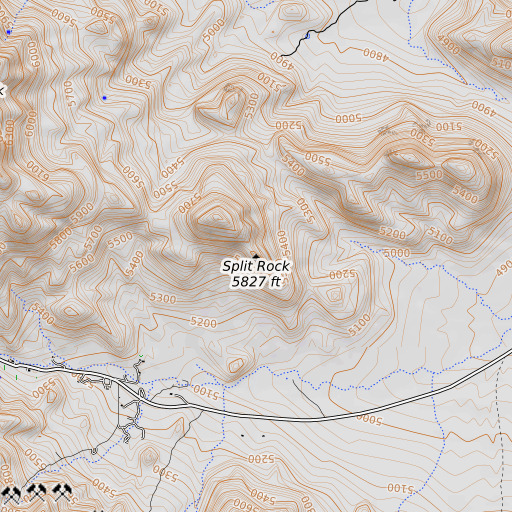 OpenTopoMap map of Split Rock, AZ