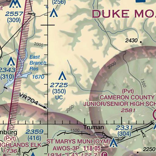 FAA VFR chart of Cherry Run, PA