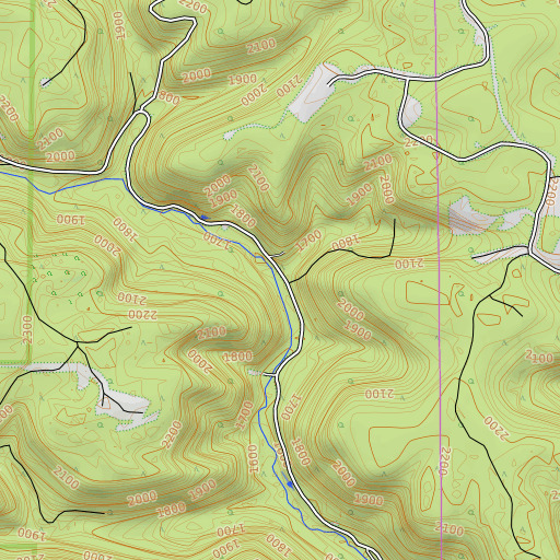 OpenTopoMap map of Cherry Run, PA