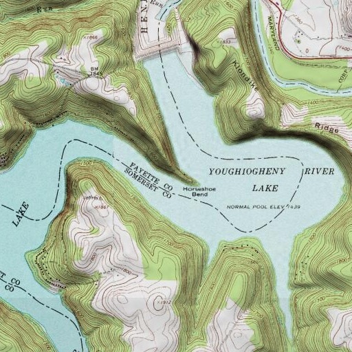 USGS 24K topo map of Horseshoe Bend, PA