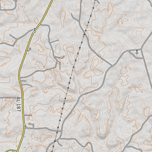 OpenTopoMap map of Fowler Branch, AL