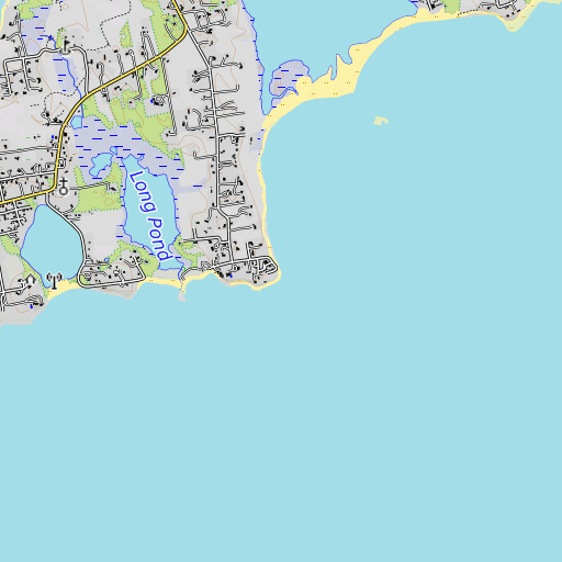 OpenTopoMap map of Warren Point, RI