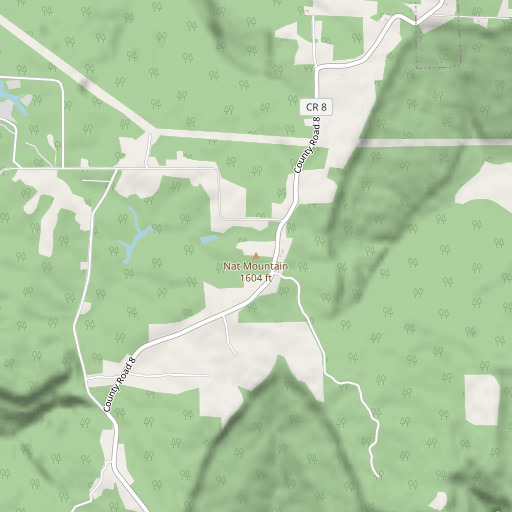 OpenStreetMap map of Nat Mountain, AL