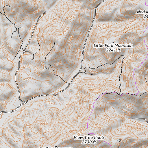 OpenTopoMap map of Wilson Branch, TN