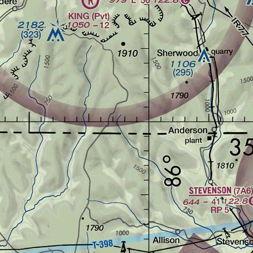 FAA VFR chart of Bald Point, TN