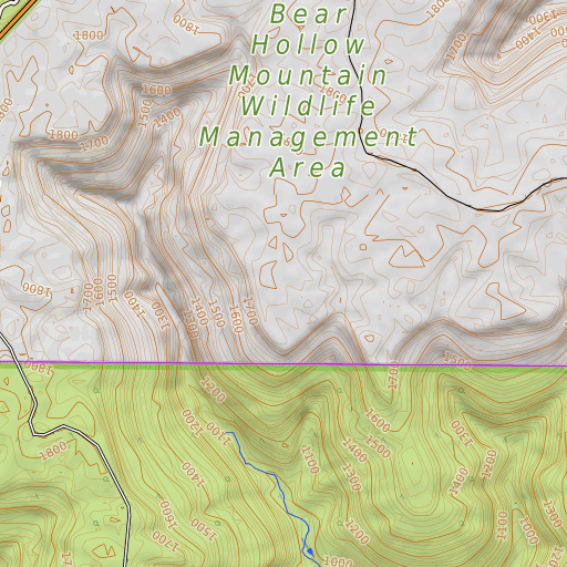OpenTopoMap map of Bald Point, TN