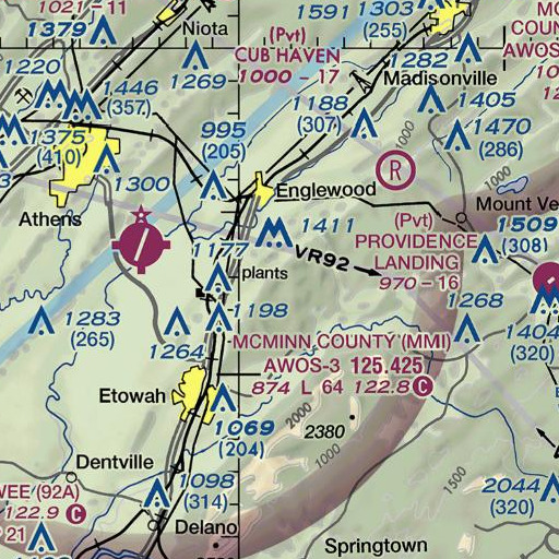 FAA VFR chart of Bill Jack Gap, TN