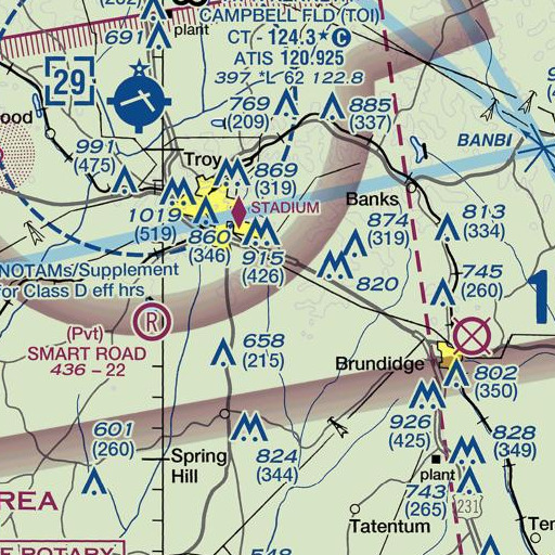 FAA VFR chart of Walters Branch, AL