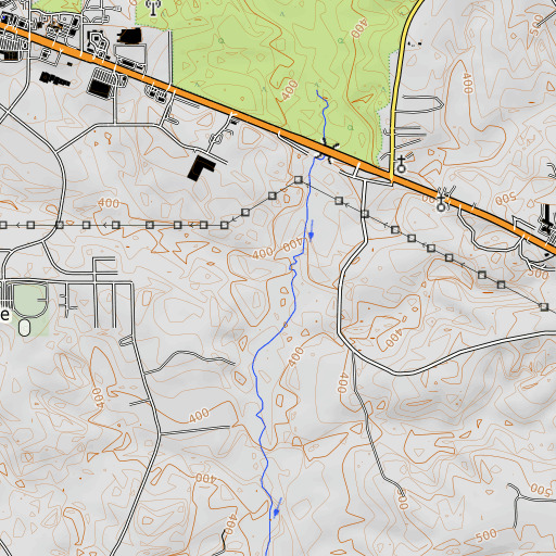 OpenTopoMap map of Walters Branch, AL
