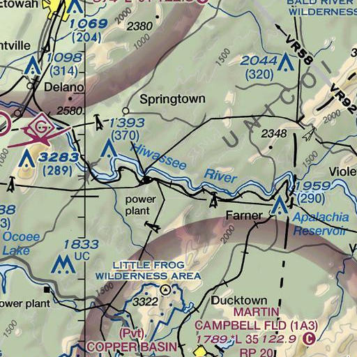 FAA VFR chart of Butler Branch, TN