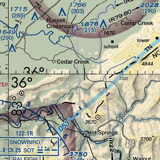 FAA VFR chart of Haire Cemetery, TN