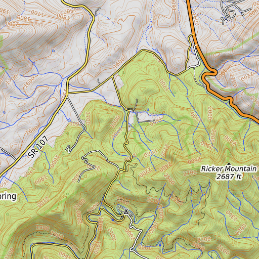 OpenTopoMap map of Haire Cemetery, TN