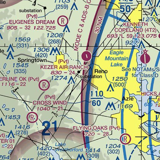 FAA VFR chart of Highland Addition, TX