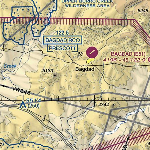 FAA VFR chart of Waters Peak, AZ