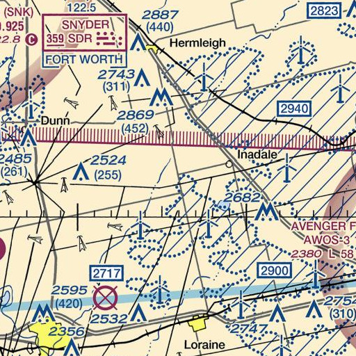 FAA VFR chart of Lone Wolf Cemetery, TX