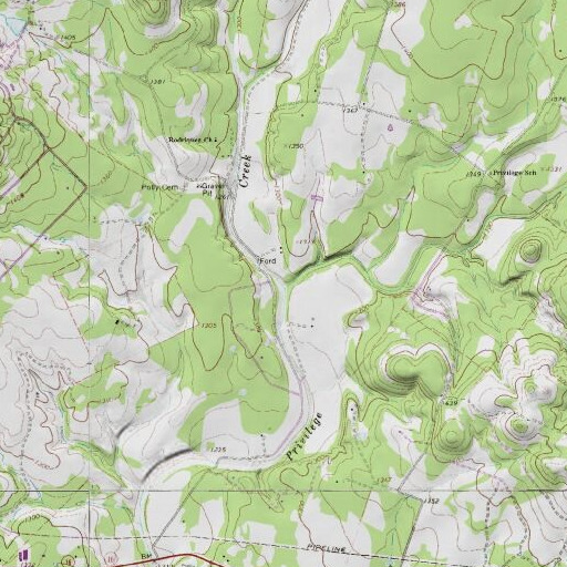 USGS 24K topo map of Bear Creek, TX