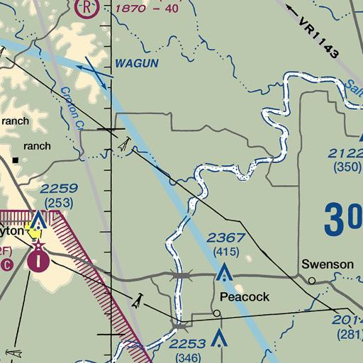 FAA VFR chart of Lower Croton Windmill, TX
