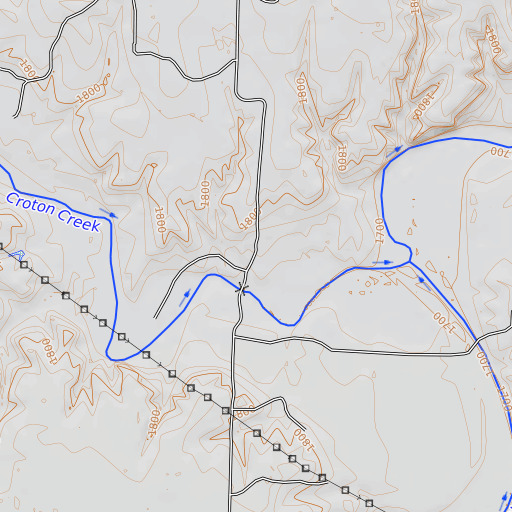 OpenTopoMap map of Lower Croton Windmill, TX