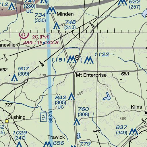 FAA VFR chart of Mount Enterprise, TX