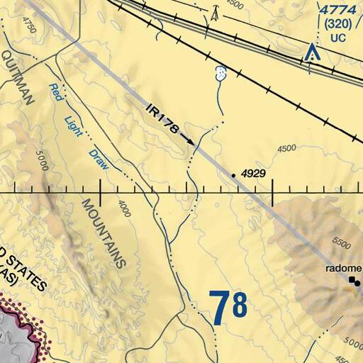 FAA VFR chart of Red Hills, TX