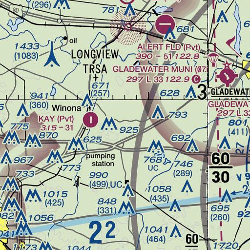 FAA VFR chart of Starrville, TX