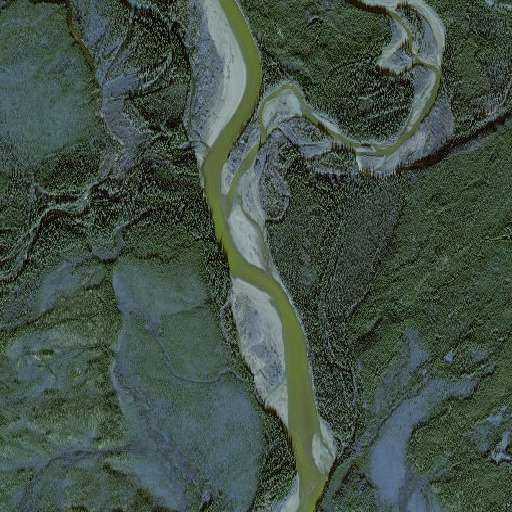 Aerial imagery of Squaw Rapids, AK