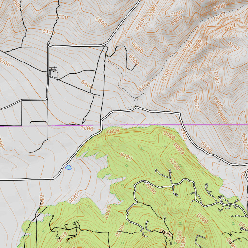 OpenTopoMap map of Rock Creek, UT