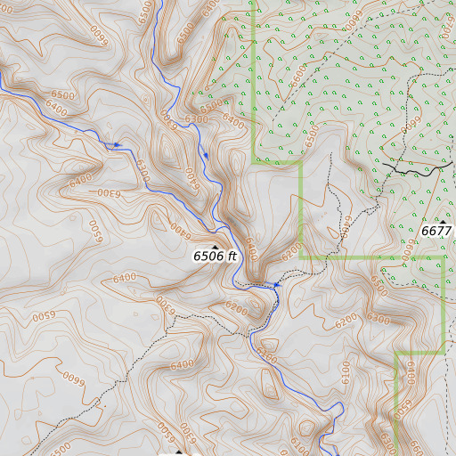 OpenTopoMap map of Sweetwater Creek, UT