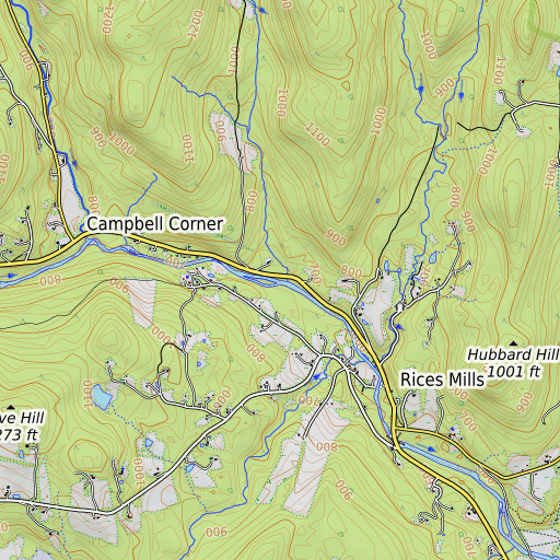 OpenTopoMap map of Fullon Brook, VT