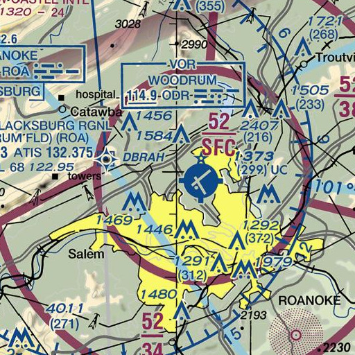 FAA VFR chart of Northside High School, VA