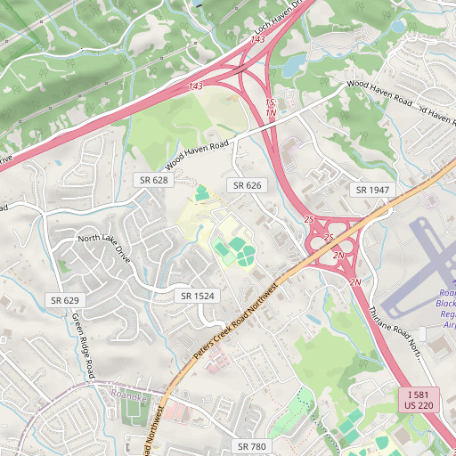 OpenStreetMap map of Northside High School, VA