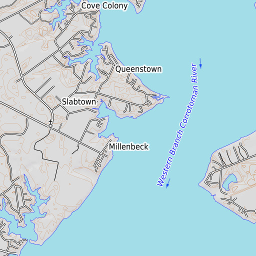 OpenTopoMap map of Town Creek, VA