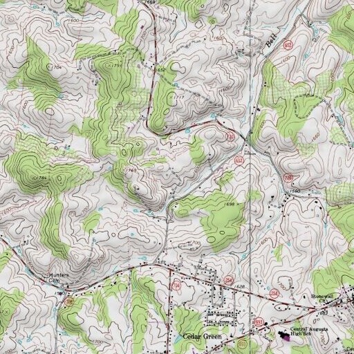USGS 24K topo map of Augusta County, VA