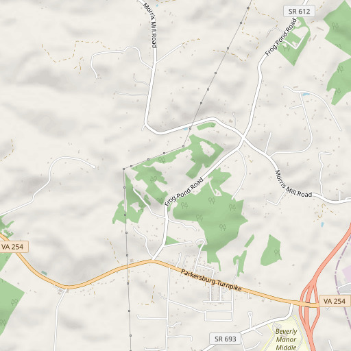 OpenStreetMap map of Augusta County, VA