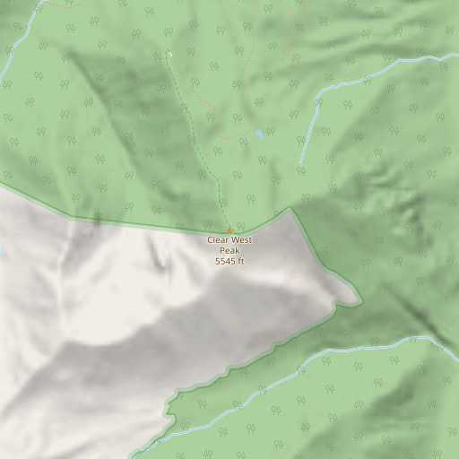 OpenStreetMap map of Clear West Peak, WA