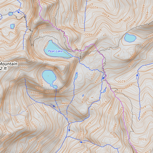 OpenTopoMap map of Grass Lake, WA