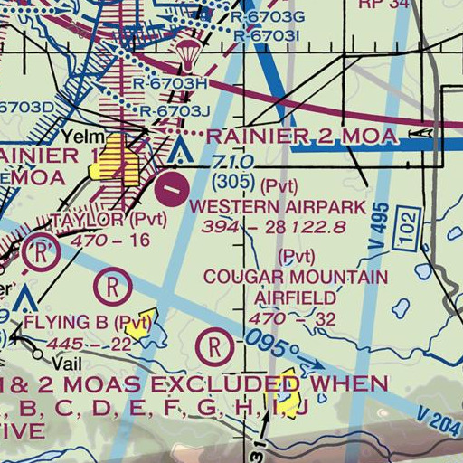 FAA VFR chart of Yelm Ditch, WA